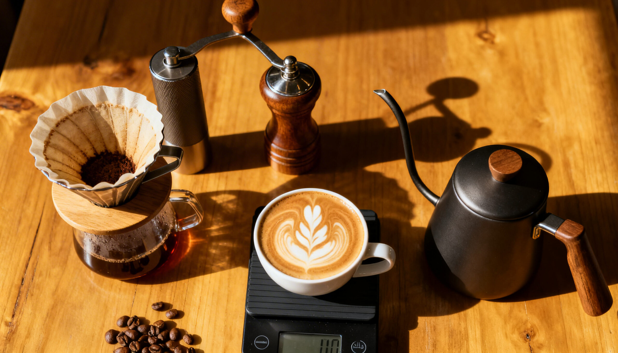 ハンドドリップでコーヒーを淹れている様子