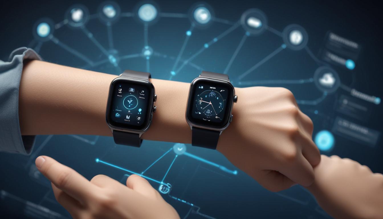 ユーザータイプ別おすすめスマートウォッチのフローチャート - スマホの種類・重視するポイントから最適な1台を導くイメージ