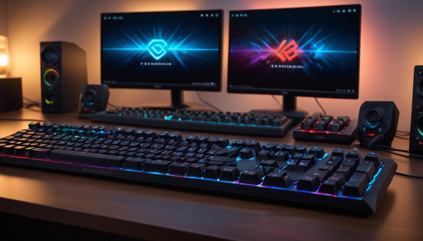 3台のゲーミングキーボードを並べて比較している写真