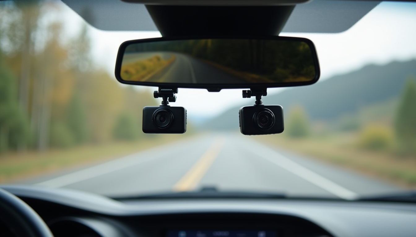 セパレート型ドライブレコーダーのフロントカメラとリアカメラの設置イメージ