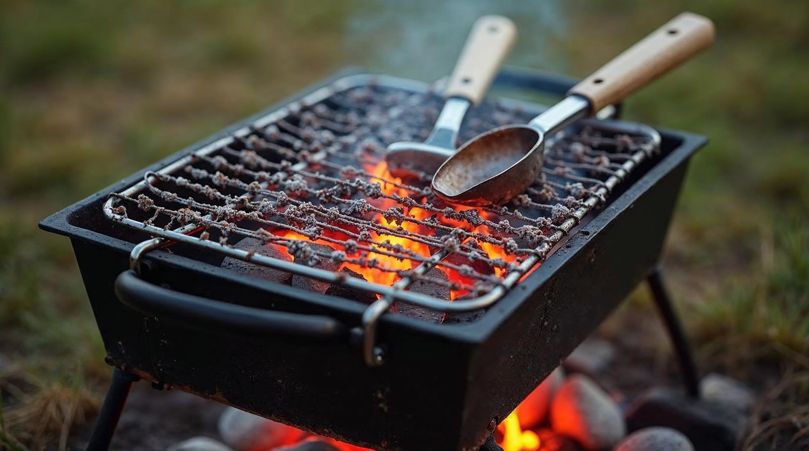 Weber Go-Anywhere チャコールグリルのクローズアップ写真