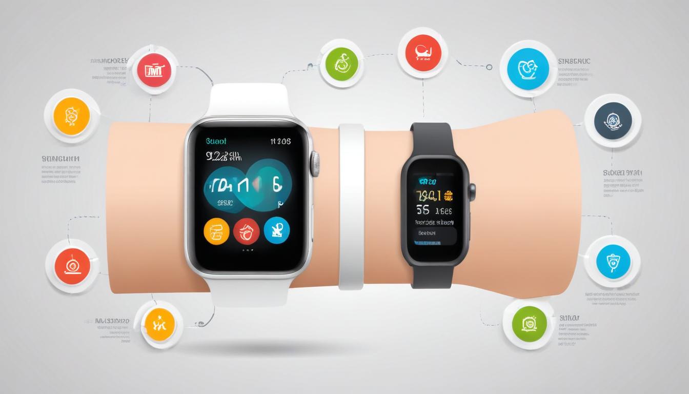 Apple Watch活用テクニック全体マップ - 仕事5つ・健康5つ・日常5つの15テクニックを分類した図