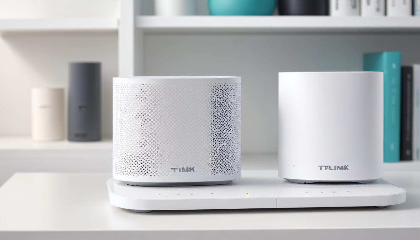 TP-Link Deco XE75 - 白い円筒形のスタイリッシュなメッシュWi-Fiルーター2台セット