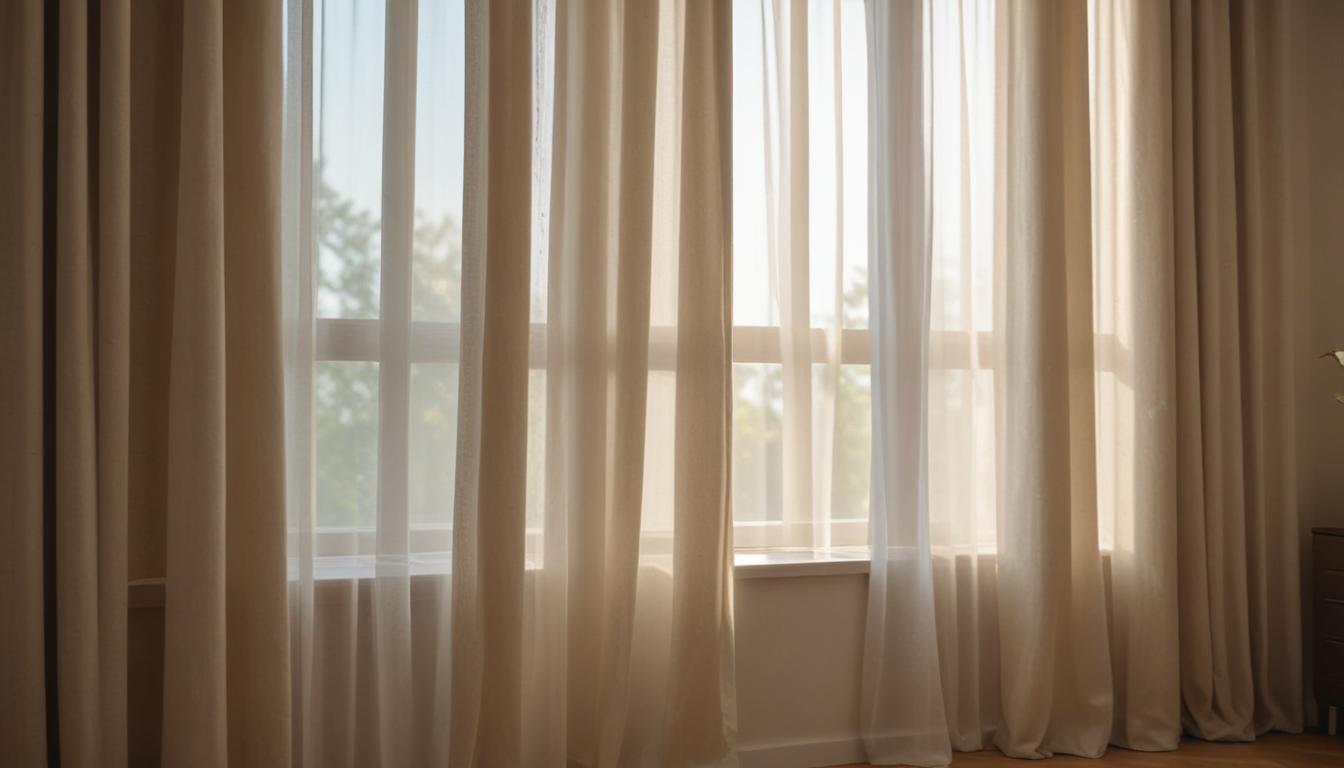 SwitchBotカーテンがカーテンレールに取り付けられている様子 - レールに沿って小型デバイスが設置されている