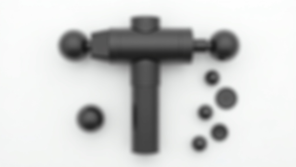 マッサージガン本体と各種アタッチメント一覧の製品写真