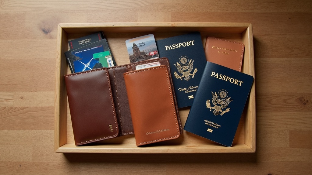 おすすめ本革パスポートケース複数モデルのフラットレイ比較