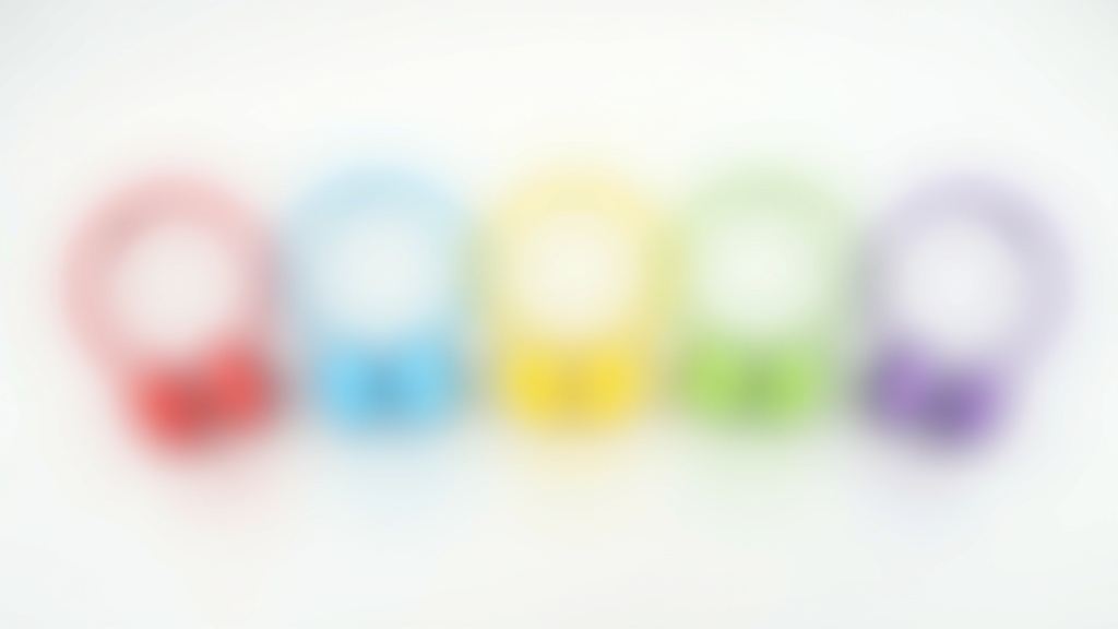 カラフルな子ども向けヘッドホン複数モデルの並べた比較イメージ