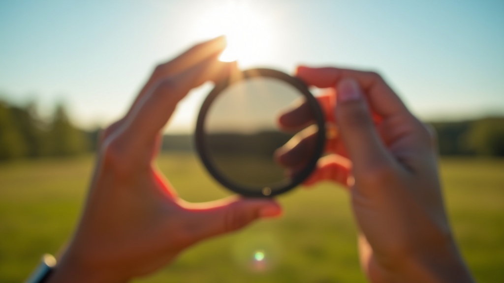 屋外動画撮影でのNDフィルター装着シーン