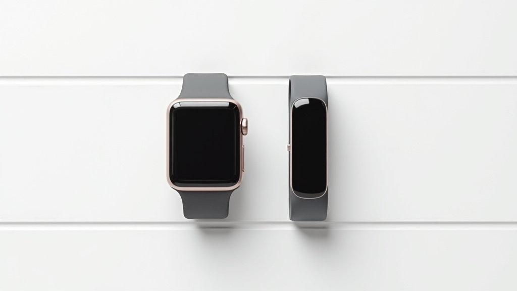 スマートウォッチとフィットネストラッカーを並べて比較した俯瞰写真