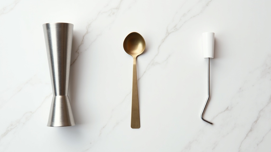 ステンレス・真鍮・プラスチック製バーツールの素材比較。カクテルツール選びの参考になる並べ撮り