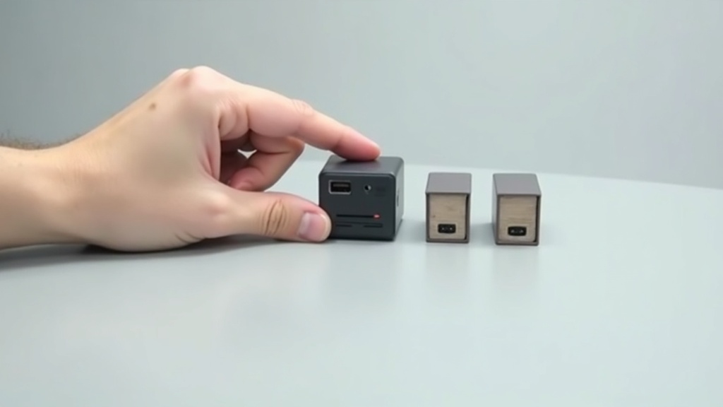 手のひらに乗る超小型ミニPCと文庫本を並べたサイズ比較の写真