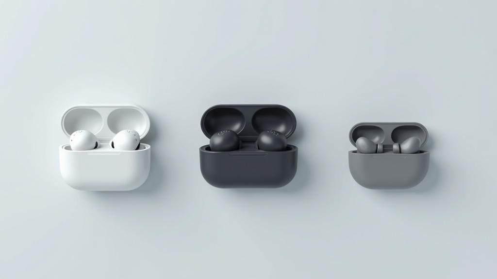 3種類の完全ワイヤレスイヤホンを横並びで比較した写真
