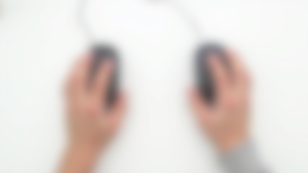 通常マウスで腕全体を動かす操作とトラックボールマウスで腕を固定したまま操作する比較