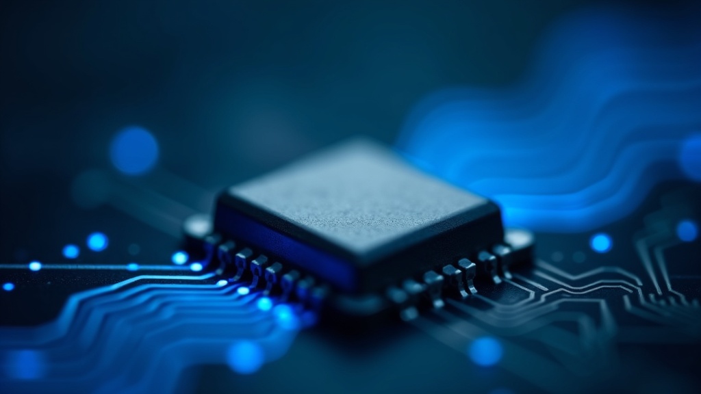 DACチップがデジタル信号をアナログ音声波形に変換するイメージ写真