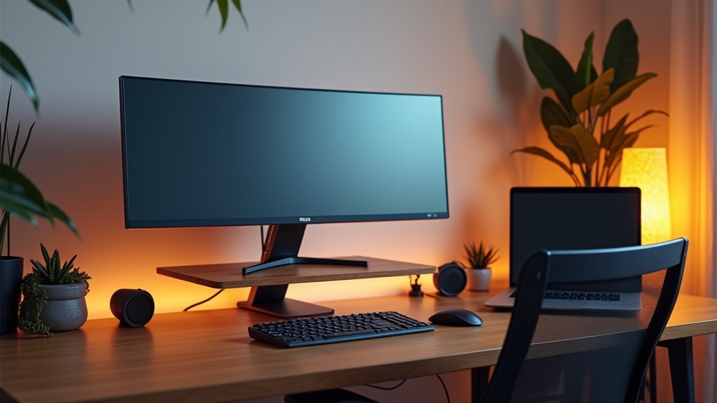 外付けモニターとスタンドを使ったテレワーク向けエルゴノミクスデスク環境