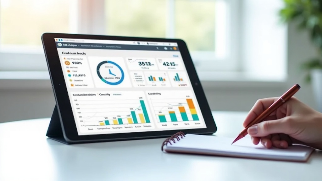 タブレット画面でVPNサービスの速度・価格・安全性を比較検討しているシーン