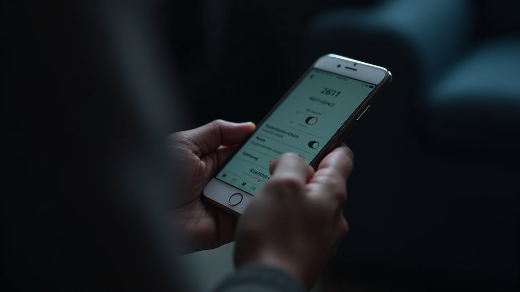 スマートフォンのデータローミング設定画面を確認する手元のクローズアップ、海外利用前の設定確認