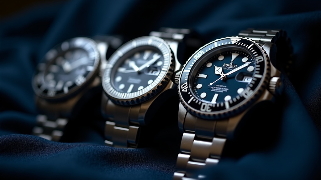 エントリーからハイエンドまで3本のダイバーズウォッチを価格帯別に並べた比較写真