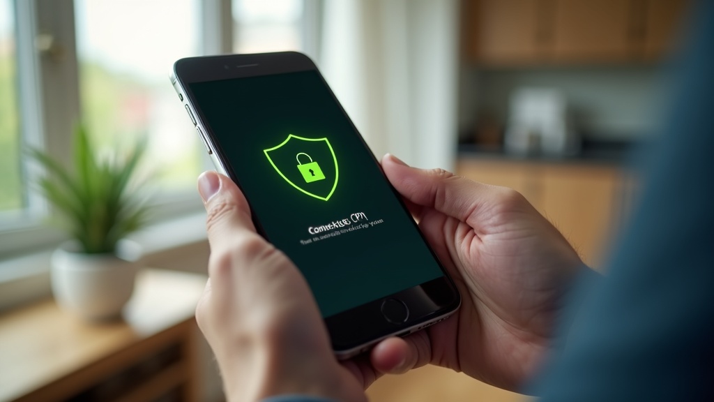 スマートフォンでVPNアプリを設定・接続完了した画面のイメージ