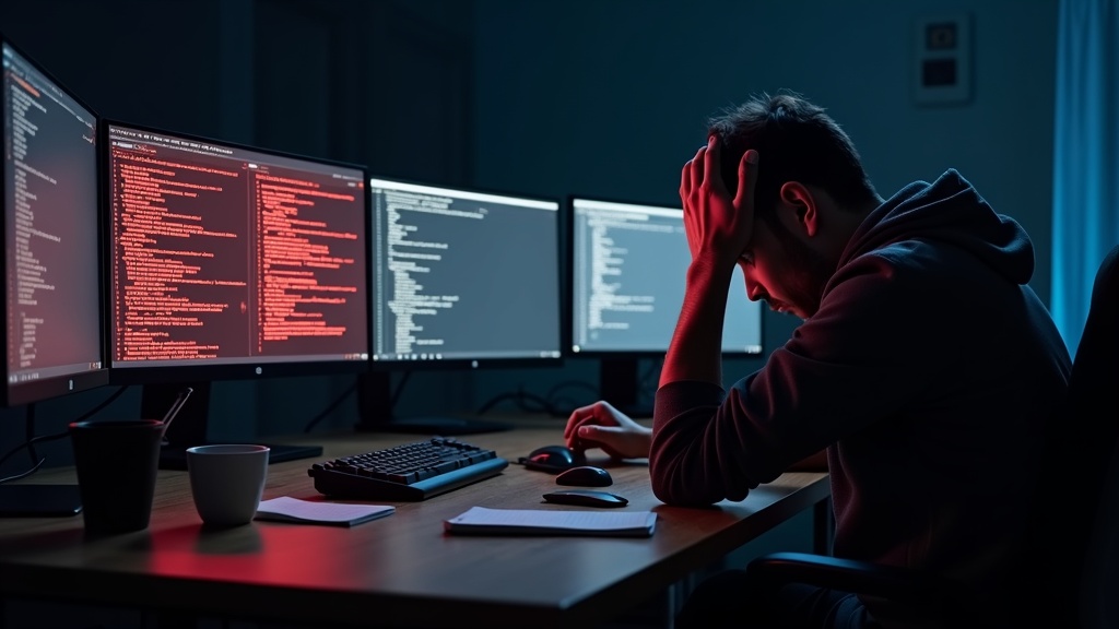 AIモデルトレーニングのクラッシュエラーを前に頭を抱えるPython開発者
