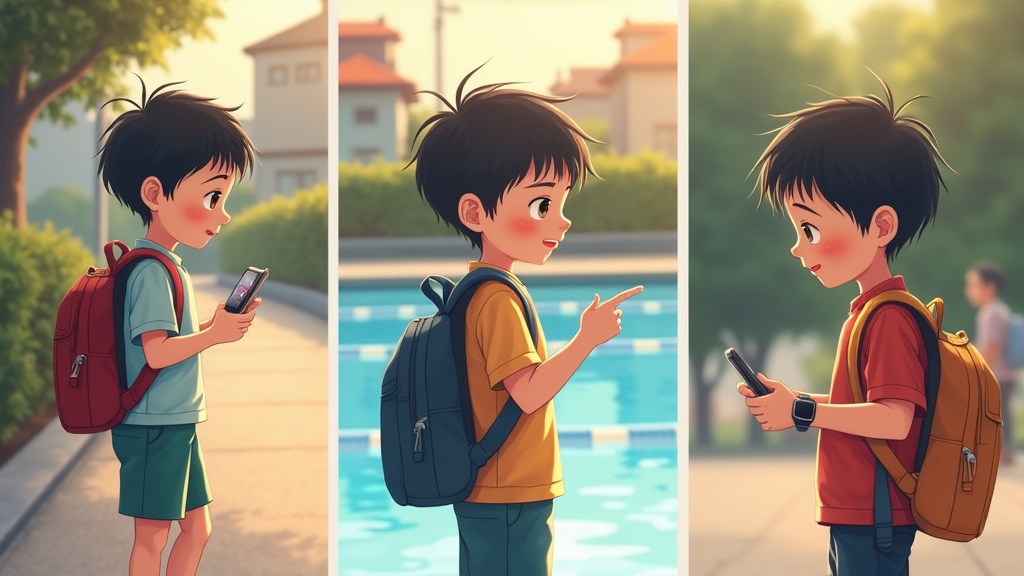 低学年・中学年・高学年の小学生それぞれの生活シーンに合ったキッズGPSデバイスの使い方イメージ