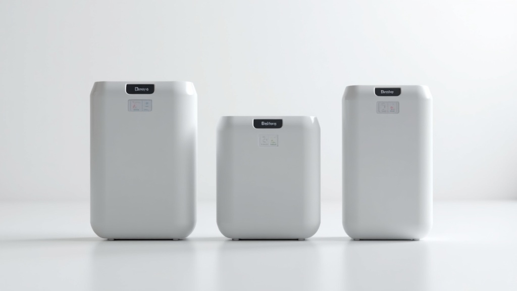 異なるサイズのポータブル電源3台を横並びに比較したスタジオ撮影画像