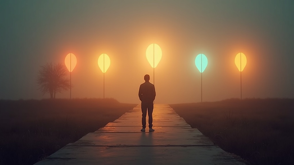 AIコーディングエージェントの選択肢を比較検討するために分岐路に立つ人物のイメージ