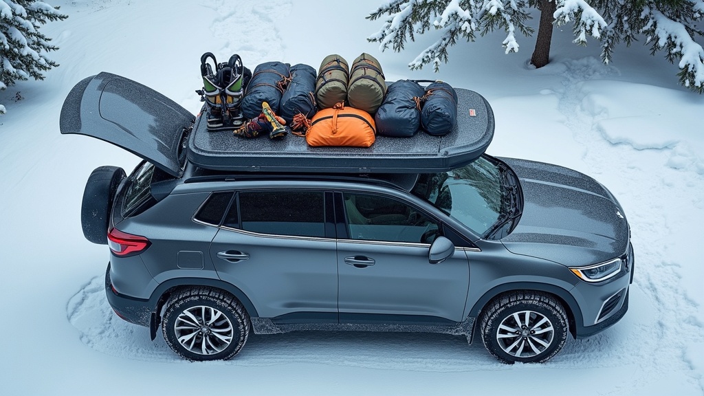 ルーフボックスにスキー板やキャンプ道具を積み込む選び方のイメージ