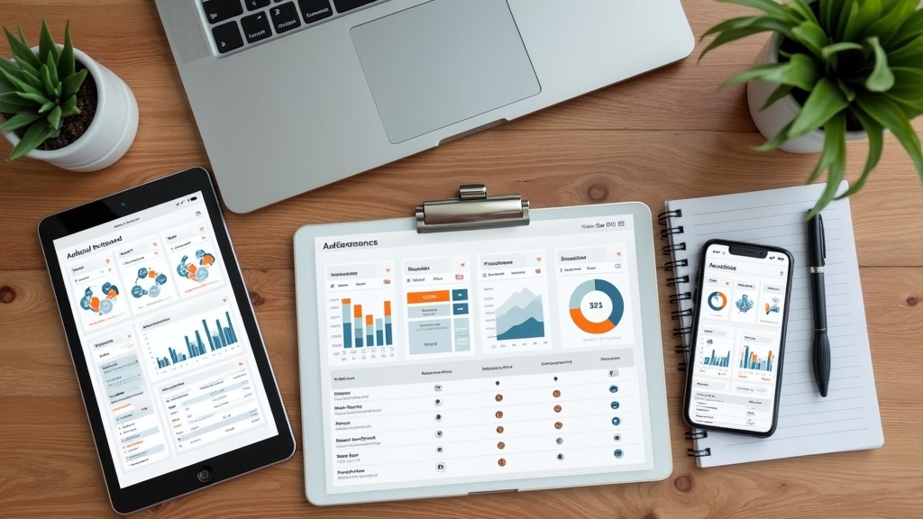 複数のデバイスでオンラインAIスクールの料金や学習形式を比較検討している様子