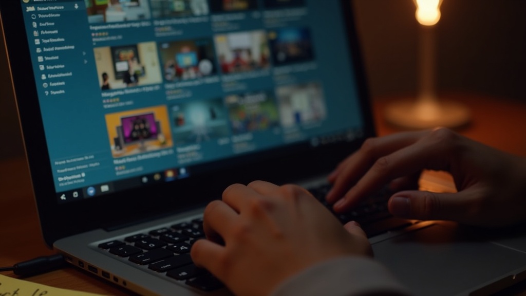 オンライン動画学習プラットフォームで機械学習コースを評価・レビュー数を参考に選んでいる様子