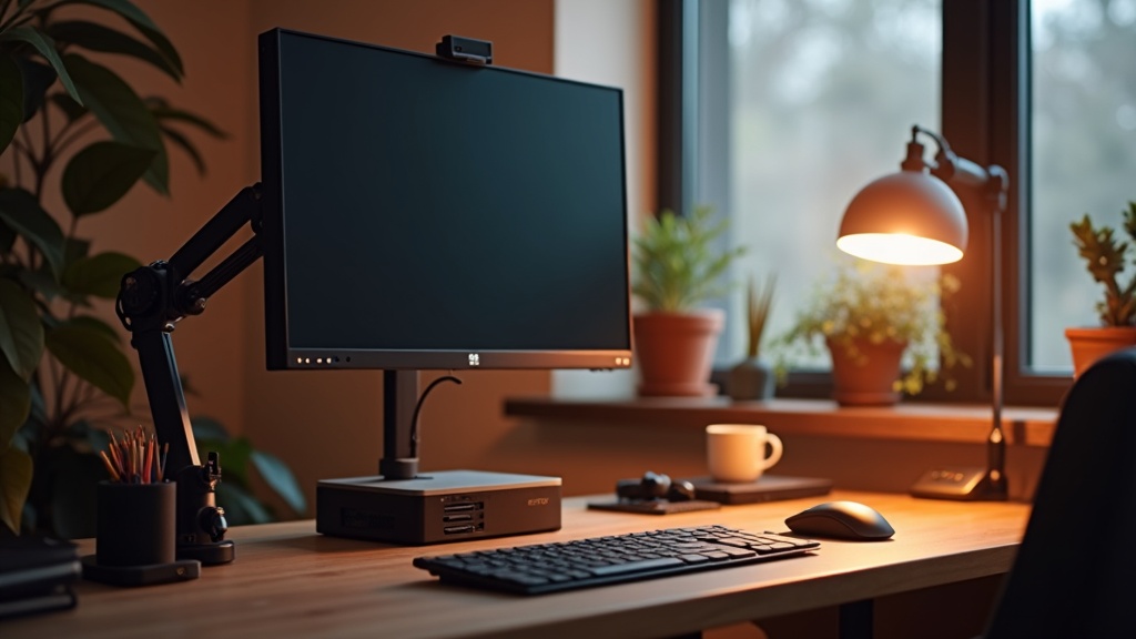 モニターアームとミニPCで構築したすっきりしたテレワークデスク環境