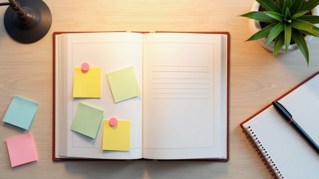 本に付箋を貼りながらアクションリストを書き込む読書法、やる気の本を行動に活かすコツ