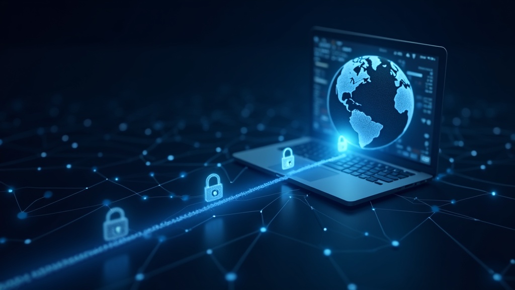 VPNが端末とサーバー間の通信を暗号化トンネルで保護する仕組みのイメージ