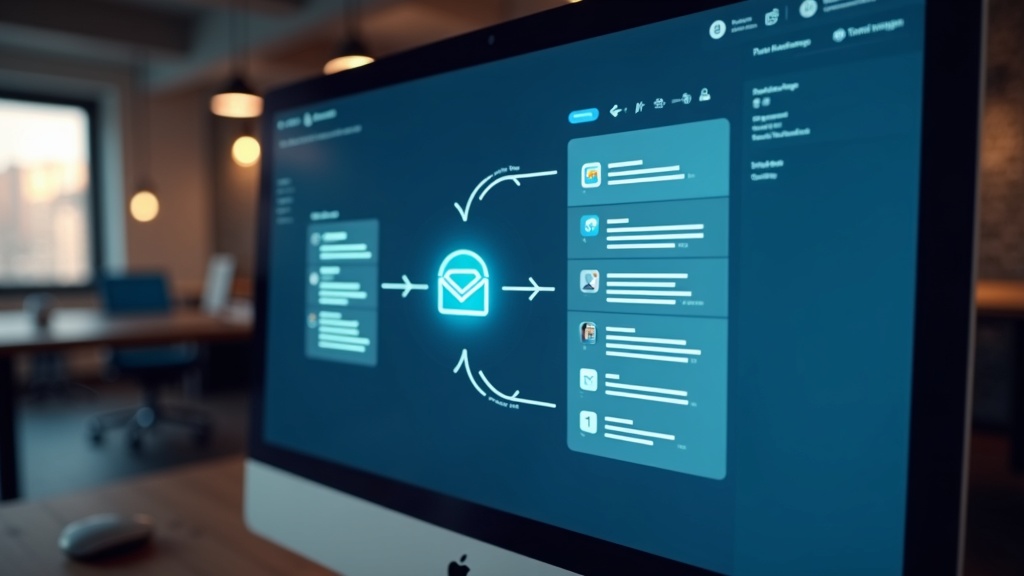 メール受信からAI自動要約、Slackへの通知送信までをn8nとDifyで連携した自動化フロー図