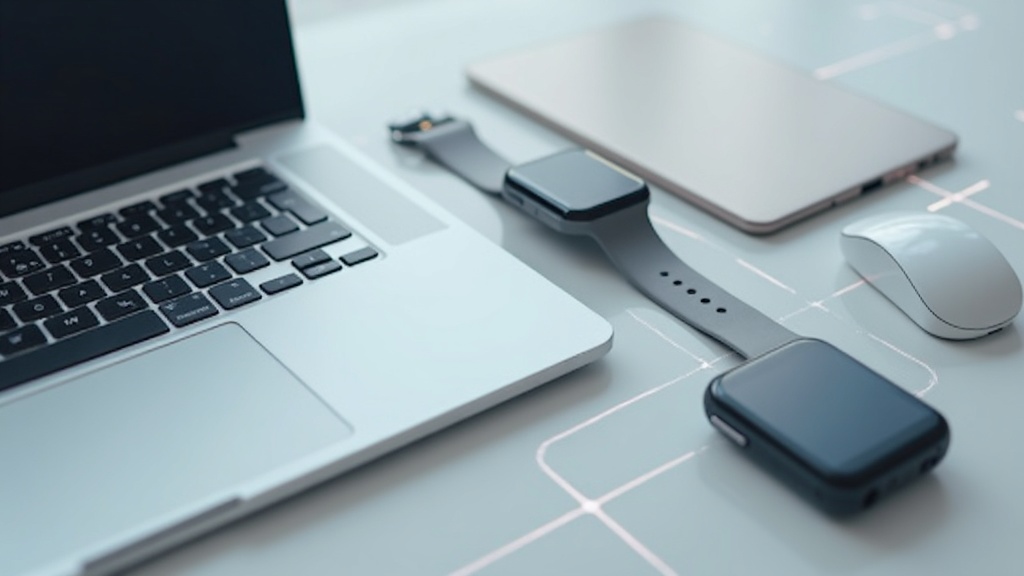 ノートPC・スマートフォン・タブレット・スマートウォッチが連携するエコシステム環境のデスク