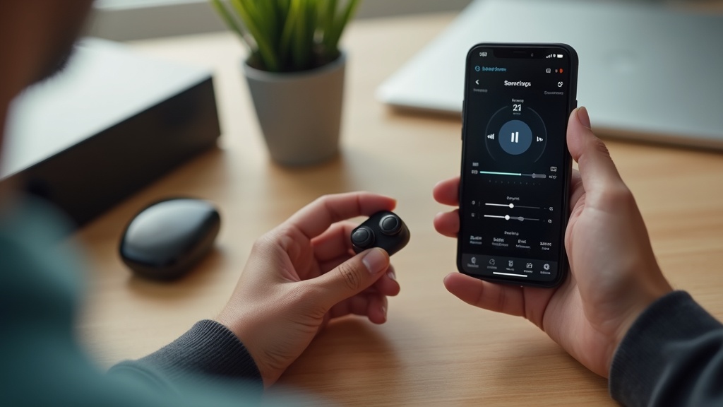 ワイヤレスイヤホンの選び方としてスマートフォンのコーデック設定を確認している様子