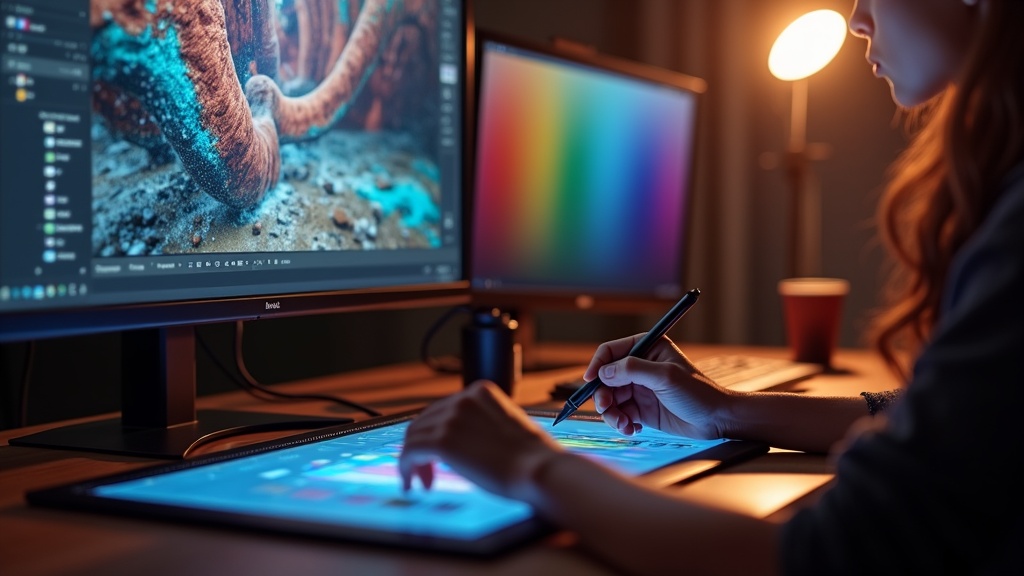 カラーキャリブレーション対応の4Kモニターを使うクリエイターの作業環境