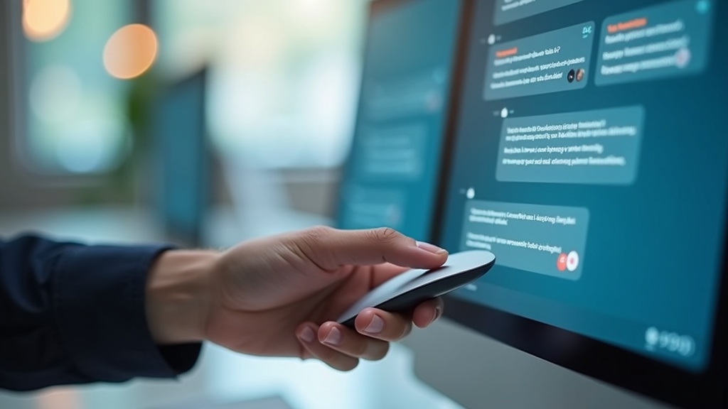 LM StudioのGUI画面をマウス操作でローカルLLMとチャットしているイメージ