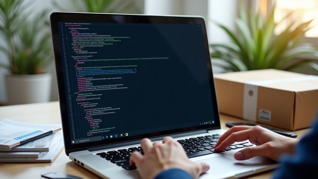 新しいノートPCを開封しPowerShellでWSL2インストールコマンドを実行している環境構築の様子