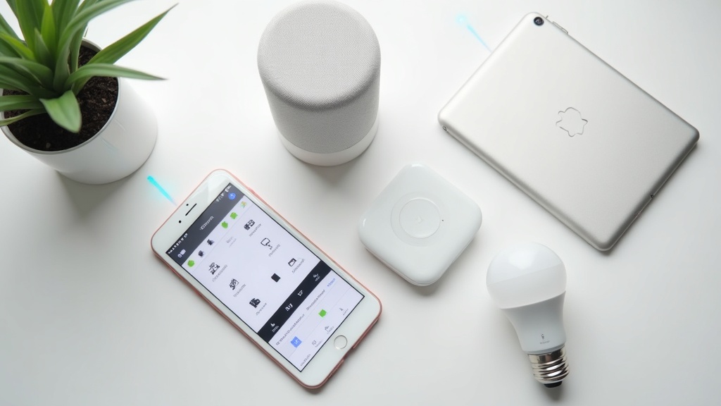 スマートスピーカーやスマホとスマートリモコンが連携するスマートホームエコシステムのイメージ