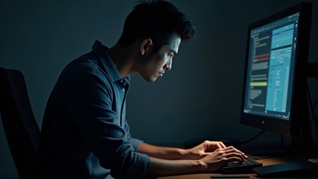 一体型キーボード使用時に肩が内側に巻き込む巻き肩姿勢のデスクワーカー