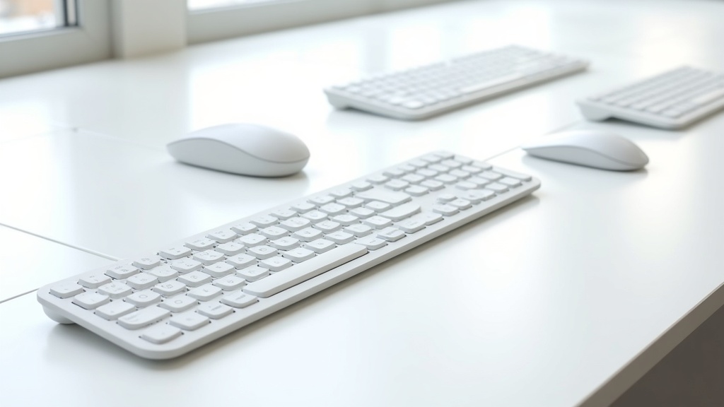 お椀型・薄型・トラックボール付きなど形状が異なる複数の左右分離キーボードの比較展示