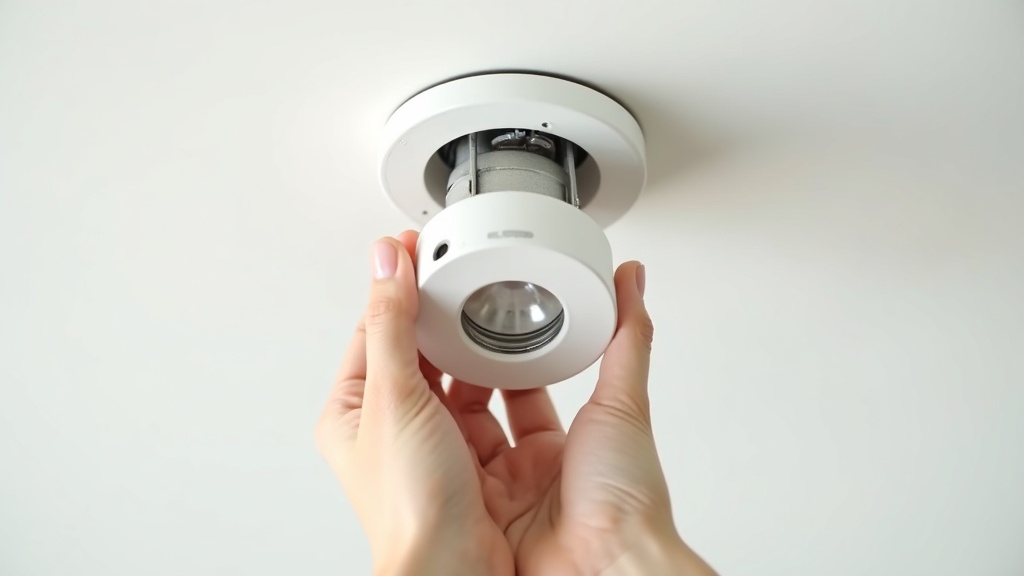 天井の引掛シーリングにプロジェクター付きシーリングライトを取り付ける際の配線器具のクローズアップ