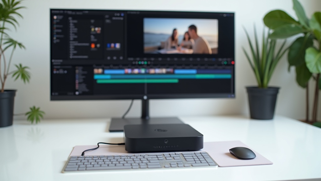 動画編集用途でモニターに接続されたミニPCの実際の使用環境