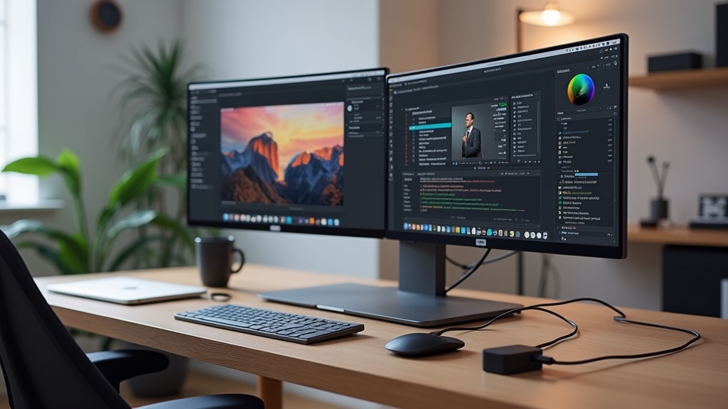Thunderbolt 4ドッキングステーションを中心としたデュアルモニターのプロ仕様デスク環境
